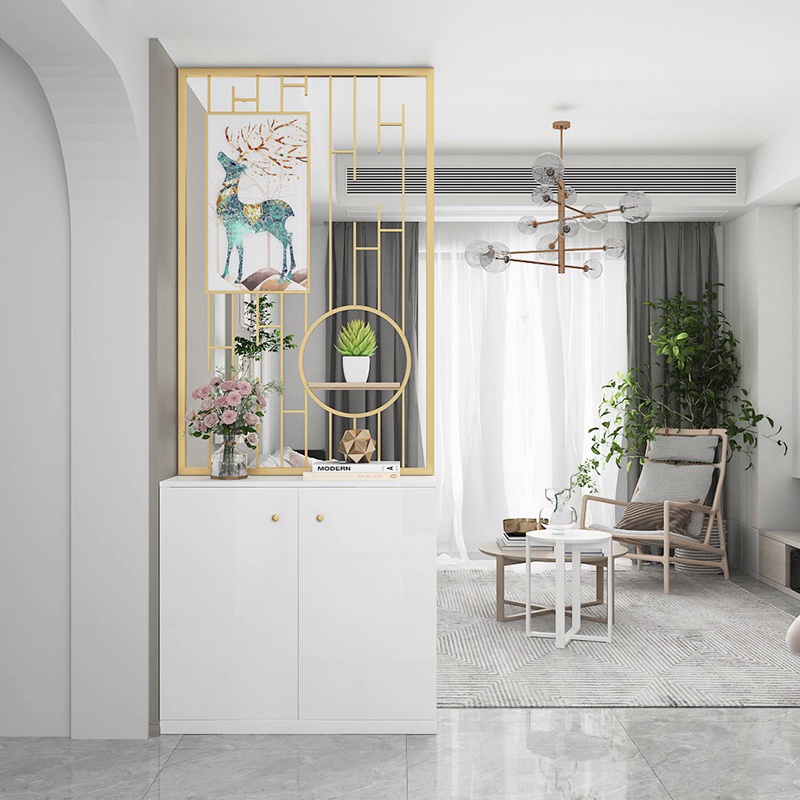 新中式屏風不銹鋼隔斷輕奢金屬客廳現代簡約玄關餐廳裝飾定制 新中式屏風不銹鋼隔斷輕奢金屬客廳現代簡約玄關餐廳裝飾定制